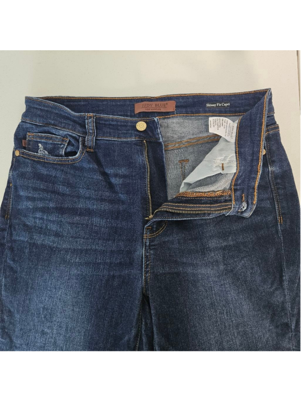 Judy Blue Blue Skinny Fit Capri Jeans 30 Dark Wash Stretchy - Picture 5 of 15